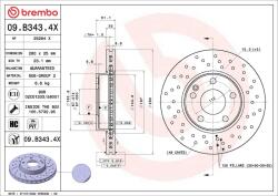 BREMBO Brzdový kotúč BREMBO 09. B343.4X (09.B343.4X)