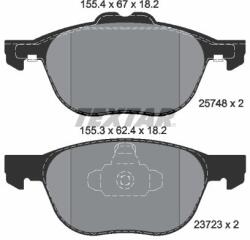 TEXTAR Sada brzdových platničiek kotúčovej brzdy TEXTAR 2574801 (2574801)