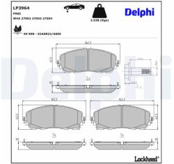 DELPHI Sada brzdových platničiek kotúčovej brzdy DELPHI LP3964 (LP3964)