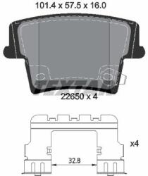 TEXTAR Sada brzdových platničiek kotúčovej brzdy TEXTAR 2265001 (2265001)