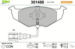 VALEO Sada brzdových platničiek kotúčovej brzdy VALEO 301488 (301488)
