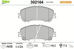 VALEO Sada brzdových platničiek kotúčovej brzdy VALEO 302164 (302164)