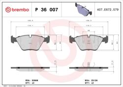 BREMBO Sada brzdových platničiek kotúčovej brzdy BREMBO P 36 007 (P 36 007)