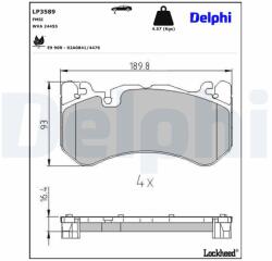 DELPHI Sada brzdových platničiek kotúčovej brzdy DELPHI LP3589 (LP3589)