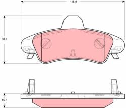 TRW Sada brzdových platničiek kotúčovej brzdy TRW GDB1580 (GDB1580)