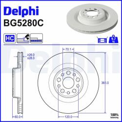 DELPHI Brzdový kotúč DELPHI BG5280C (BG5280C)