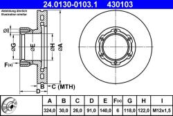 ATE Brzdový kotúč ATE 24.0130-0103.1 (24.0130-0103.1)