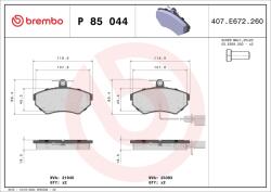 BREMBO Sada brzdových platničiek kotúčovej brzdy BREMBO P 85 044 (P 85 044)