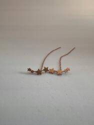  Fülbevaló Rózsaszín Arany Csillag Lánc 8CM Divatos Ajándék