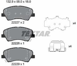 TEXTAR Sada brzdových platničiek kotúčovej brzdy TEXTAR 2222701 (2222701)