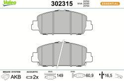 VALEO Sada brzdových platničiek kotúčovej brzdy VALEO 302315 (302315)