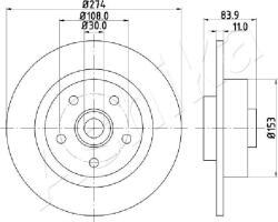 ASHIKA Brzdový kotúč ASHIKA 61-00-0704 (61-00-0704)