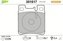 VALEO Sada brzdových platničiek kotúčovej brzdy VALEO 301617 (301617)