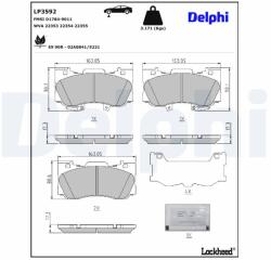 DELPHI Sada brzdových platničiek kotúčovej brzdy DELPHI LP3592 (LP3592)