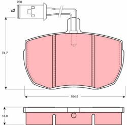TRW Sada brzdových platničiek kotúčovej brzdy TRW GDB779 (GDB779)