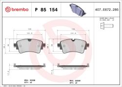 BREMBO Sada brzdových platničiek kotúčovej brzdy BREMBO P 85 154 (P 85 154)