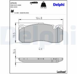 DELPHI Sada brzdových platničiek kotúčovej brzdy DELPHI LP2131 (LP2131)