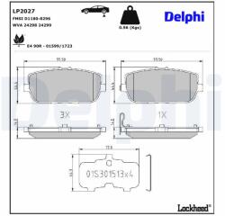 DELPHI Sada brzdových platničiek kotúčovej brzdy DELPHI LP2027 (LP2027)
