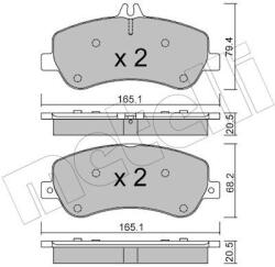 METELLI Sada brzdových platničiek kotúčovej brzdy METELLI 22-0825-0 (22-0825-0)