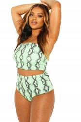 Boohoo zöld bikinialsó magas derekú snake print NG2 jgd XXL