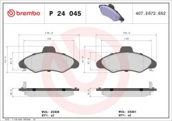 BREMBO Sada brzdových platničiek kotúčovej brzdy BREMBO P 24 045 (P 24 045)