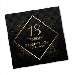  Meghívók 18. Születésnapra fekete-arany borítékok