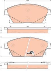 TRW Sada brzdových platničiek kotúčovej brzdy TRW GDB1847 (GDB1847)