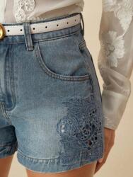  Anewsta kék farmer rövidnadrág hímzéssel S05 ejj L