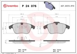 BREMBO Sada brzdových platničiek kotúčovej brzdy BREMBO P 24 076X (P 24 076X)