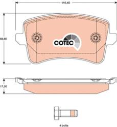 TRW Sada brzdových platničiek kotúčovej brzdy TRW GDB1765 (GDB1765)