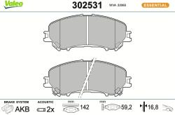 VALEO Sada brzdových platničiek kotúčovej brzdy VALEO 302531 (302531)