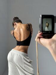 Shein fekete vállpántos felső NJ4 xoq S