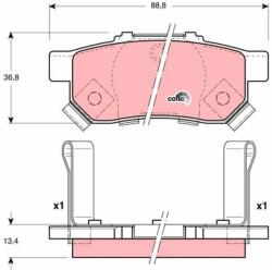 TRW Sada brzdových platničiek kotúčovej brzdy TRW GDB3174 (GDB3174)