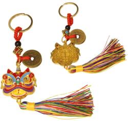  Cap de Leu Chinezesc amuleta breloc Feng Shui 19 cm cu moneda norocoasa pentru protectie si noroc