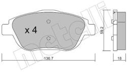 METELLI Sada brzdových platničiek kotúčovej brzdy METELLI 22-0852-0 (22-0852-0)