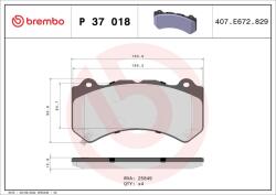 BREMBO Sada brzdových platničiek kotúčovej brzdy BREMBO P 37 018 (P 37 018)