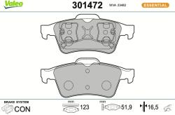 VALEO Sada brzdových platničiek kotúčovej brzdy VALEO 301472 (301472)