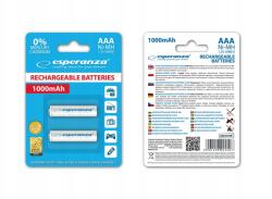 Esperanza Ni-MH akkumulátorok Esperanza Aaa (R3) 1000 mAh 2 db (EZA101W)