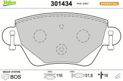 VALEO Sada brzdových platničiek kotúčovej brzdy VALEO 301434 (301434)