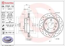 BREMBO Brzdový kotúč BREMBO 09.7727. 1X (09.7727.1X)