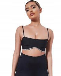 Missguided fekete Rövid Kötött Felső Xxj kuu S