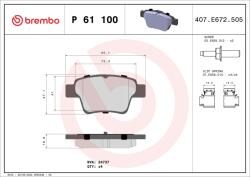 BREMBO Sada brzdových platničiek kotúčovej brzdy BREMBO P 61 100 (P 61 100)