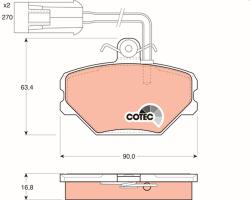 TRW Sada brzdových platničiek kotúčovej brzdy TRW GDB852 (GDB852)