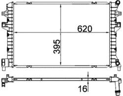 MAHLE Nízkoteplotný chladič, chladič turbodúchadla MAHLE CIR 34 000S (CIR 34 000S)