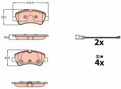 TRW Sada brzdových platničiek kotúčovej brzdy TRW GDB2161 (GDB2161)