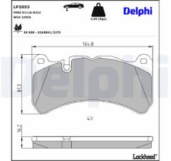 DELPHI Sada brzdových platničiek kotúčovej brzdy DELPHI LP2053 (LP2053)