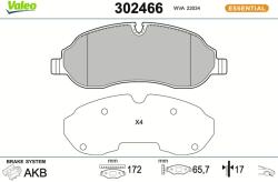 VALEO Sada brzdových platničiek kotúčovej brzdy VALEO 302466 (302466)