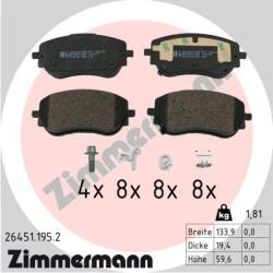 ZIMMERMANN Sada brzdových platničiek kotúčovej brzdy ZIMMERMANN 26451.195. 2 (26451.195.2)