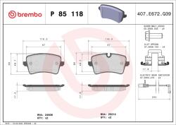 BREMBO Sada brzdových platničiek kotúčovej brzdy BREMBO P 85 118 (P 85 118)