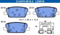 ATE Sada brzdových platničiek kotúčovej brzdy ATE 13.0470-5519.2 (13.0470-5519.2)